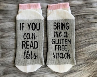 Sans gluten Gits-Chaussettes-Maladie coeliaque-Cadeaux coeliaque-Intolérance au gluten-Drôle sans gluten-Maman sans gluten-Sœur sans gluten