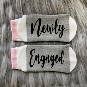 Newly Engaged Socks - Bridal Socks - Engagement Gift - Couples Engagement Gifts - Future Mrs - Fiance Gifts - Proposal Photos