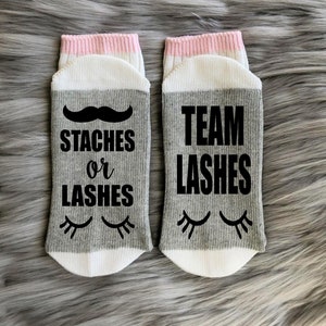 Gender Reveal Party - Staches or Lashes - Pregnancy Reveal - New Parents  - Pregnancy Gift - Mom to Be - Dad to Be - Team Pink / Team Blue