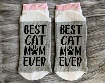 Best Cat Mom Ever Gift-Cat Socks-Pet Gifts-Cat Lover Gift-Fur Mama-Cat Lover-Funny Cat Gifts-Mom Gift-Birthday Gift-Crazy Cat Lady