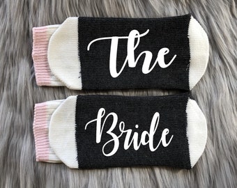 The Bride Socks - Bridal Party Gifts - Bachelorette Party- Matching Bridal Party Socks Bride Socks-Bridesmaid Socks-Bridesmaid Gifts