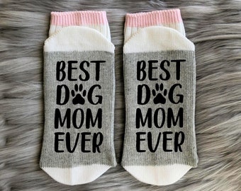 Best Dog Mom Ever Socks - Dog Mom Socks - Dog Mom Gift - Pet Gifts - Dog Lover Gift -Funny Dog Gifts- Dog Mom Birthday Gift