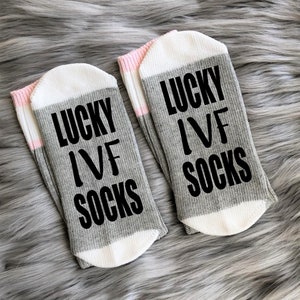 Stick Embie Stick IVF Socks Lucky Transfer Socks-IVF Gifts-Fertility Gift-Fertility Socks-Ivf Transfer-Lucky IVF Socks image 5