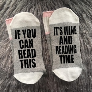 Wine and Reading Socks-Book Lover Gift-Reading Gifts-Book Gift