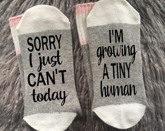 Growing a Tiny Human Mom Socks-New Mom Gifts-Mom to Be Gift-Pregnancy Gift-Pregnancy Socks-Baby Shower Gift-Gift for New Mom-Mom Gift