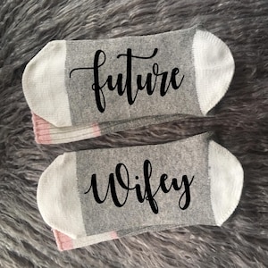 Future Wifey Socks-Future Mrs-Bride Gifts-Future Hubby-Engagement Gifts-Bride to Be Gift-Bridal Shower-Bride Socks-Weddings Socks
