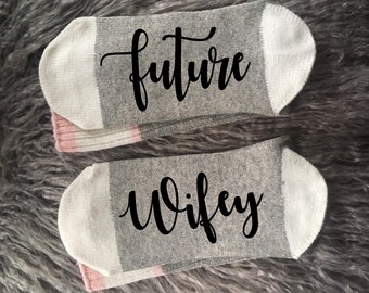 Future Wifey Socks-Future Mrs-Bride Gifts-Future Hubby-Engagement Gifts-Bride to Be Gift-Bridal Shower-Bride Socks-Weddings Socks