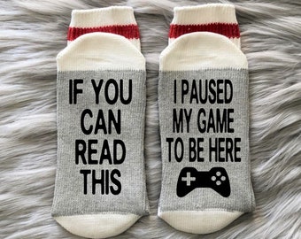 Paused My Game to Be Here-Gaming Socks-Gamer Gifts-Video Game Gifts-Dad Gifts-Husband Gift