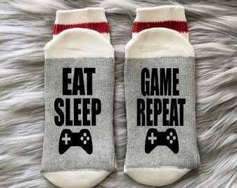 Eat Sleep Game Repeat Socks-Gaming Gifts-Video Game-Video Game Gifts-Gifts for Dad-Brother Gifts