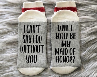 Propuesta de dama de honor - Calcetines - ¿Quieres ser mi dama de honor? - Regalo para dama de honor - Regalos para la fiesta nupcial - Regalos de boda - Regalos de compromiso