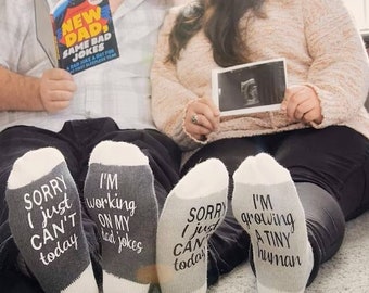 New Parent Gift -Growing a Tiny Human Socks-Dad Jokes Socks-Mom and Dad Socks-Mom to Be Gift-Dad to Be Gift-Baby Shower Gift