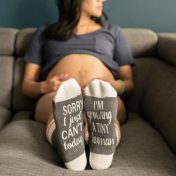 Mom Socks-Sorry I Just Can't Today I'm Growing a Tiny Human-Mom to Be Gift-Pregnancy Gift-Pregnancy Socks-Baby Shower Gift-Gift for New Mom