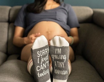 Mom Socks-Sorry I Just Can't Today I'm Growing a Tiny Human-Mom to Be Gift-Pregnancy Gift-Pregnancy Socks-Baby Shower Gift-Gift for New Mom