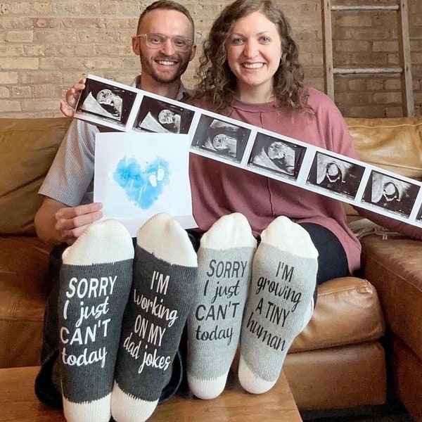 New Parent Gift -Growing a Tiny Human Socks-Dad Jokes Socks-Mom and Dad Socks-Mom to Be Gift-Dad to Be Gift-Baby Shower Gift