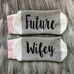 Future Wifey-Socks-Future Mrs Gift-Engagement Gift-Newly Engaged-Future Wifey-Custom Bride Gift-Bride to Be-Wedding Gift-Bridal Shower Gift