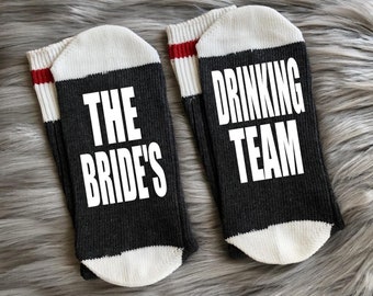 Bridesmaid Socks-Bride's Drinking Team-Bride Socks-Bride Gifts-Bride Tribe-Team Bride-Wedding Gifts-Bridal Shower Gift-Engagement