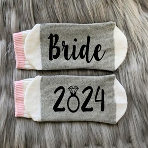 Custom Mrs. Gift-Bride-Engagement Gifts-Future Mrs-Bride Socks-Bride Gifts-Bachelorette Gifts-Wedding Gifts-Personalized Wedding Gift image 6