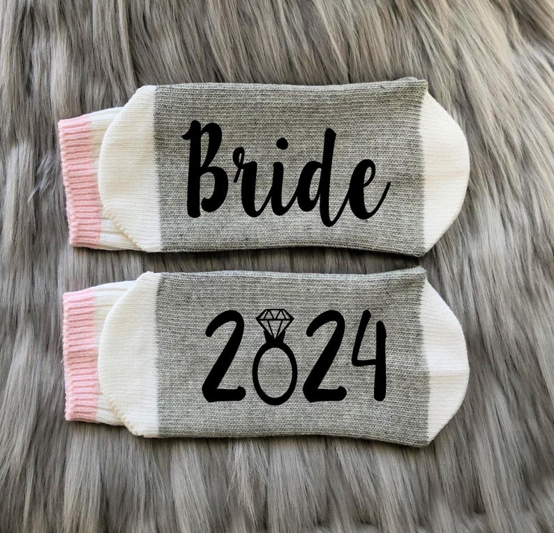 Custom Mrs. Gift-Bride-Engagement Gifts-Future Mrs-Bride Socks-Bride Gifts-Bachelorette Gifts-Wedding Gifts-Personalized Wedding Gift image 6