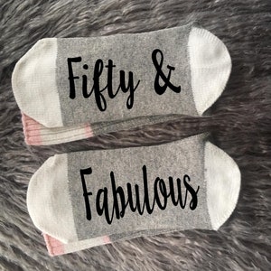 Fifty & Fabulous Socks-50th Birthday Gift-Fifty Birthday-Best Friend Birthday Gift-Birthday Gift Idea-50th Gift Idea-50th Gift