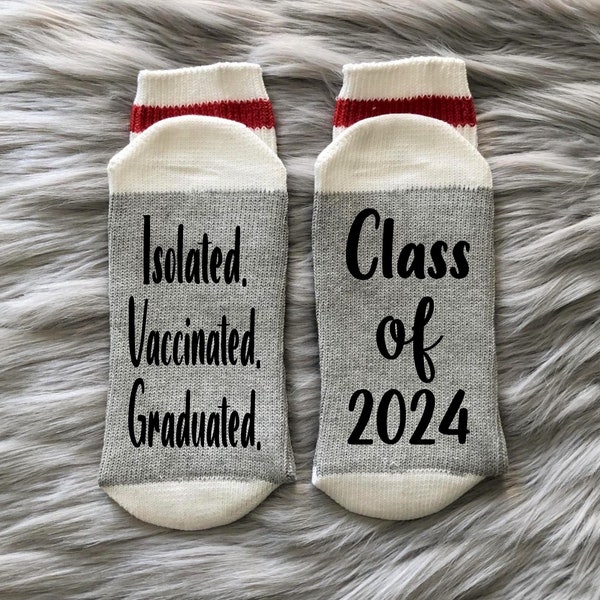 Pandemic Graduation Socks-2024 Grad-Graduation Socks-Class of 2024-Senior Grad Gift-Covid Grad 2024