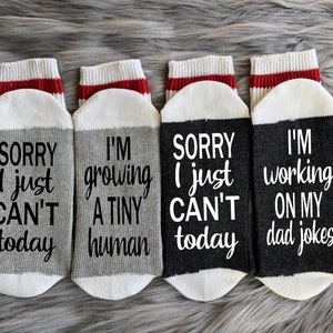 New Parent Gift -Growing a Tiny Human Socks-Expecting Mom Gift-Mom and Dad Socks-Mom to Be Gift-Dad to Be Gift-Baby Shower Gift