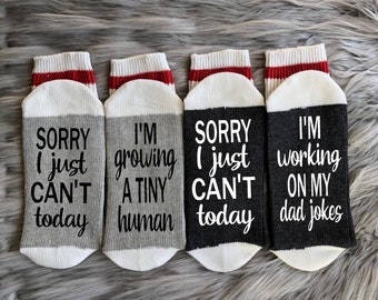 New Parent Gift -Growing a Tiny Human Socks-Expecting Mom Gift-Mom and Dad Socks-Mom to Be Gift-Dad to Be Gift-Baby Shower Gift