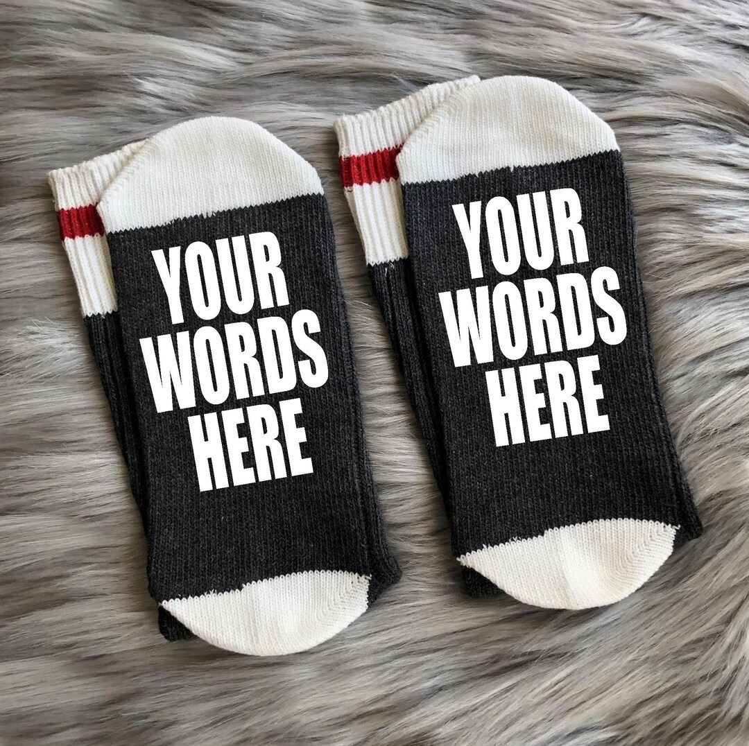 Custom Socksword Socksnovelty Sockssocks With Wordspersonalized