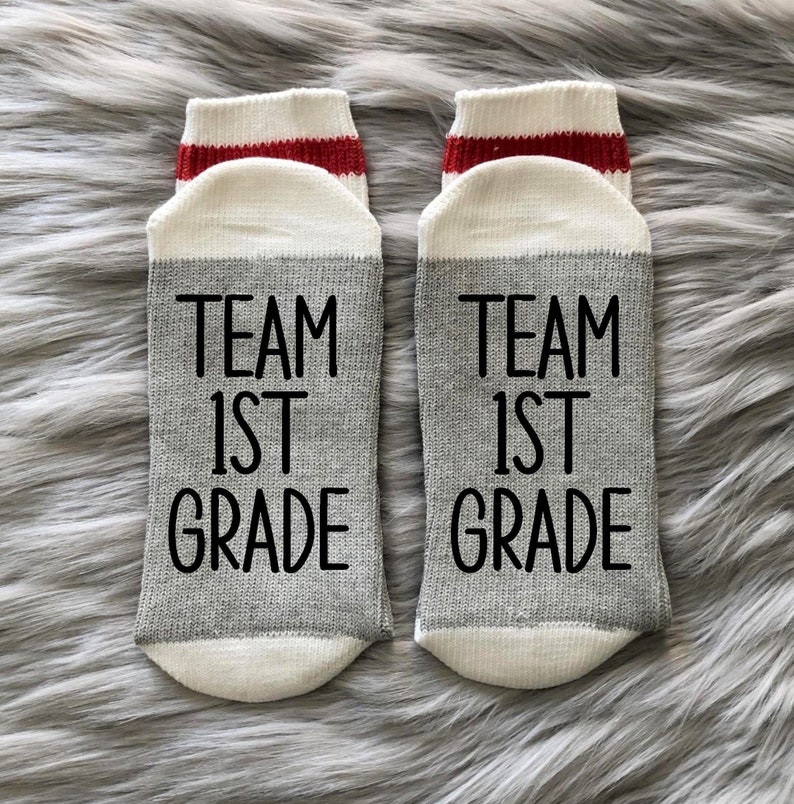 1st Grade-Back to School-Teacher-Teacher Gifts-Teacher Appreciation-Teacher Socks-Gift for Teachers-Teacher Gift Ideas-First Day of School image 1