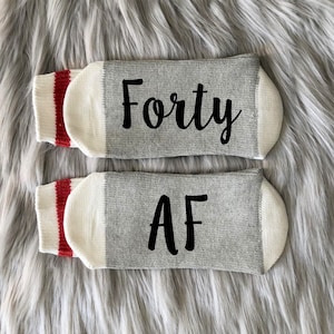 Forty AF Socks-40th Birthday-Socks-40th Birthday Gift-Birthday Gifts for Her-Best Friend Birthday Gift-Birthday Gift Idea-40th Gift Idea image 1
