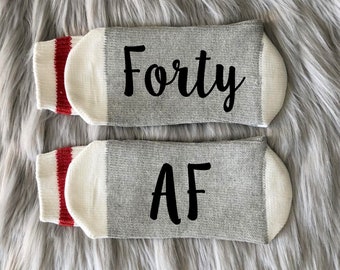 Forty AF Socks-40th Birthday-Socks-40th Birthday Gift-Birthday Gifts for Her-Best Friend Birthday Gift-Birthday Gift Idea-40th Gift Idea