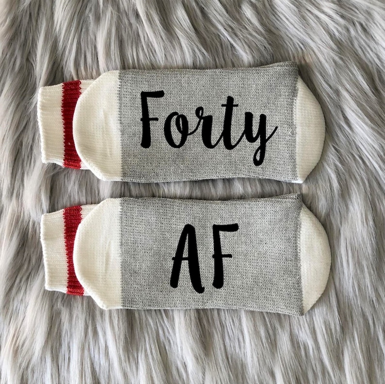 Forty AF Socks-40th Birthday-Socks-40th Birthday Gift-Birthday Gifts for Her-Best Friend Birthday Gift-Birthday Gift Idea-40th Gift Idea image 1