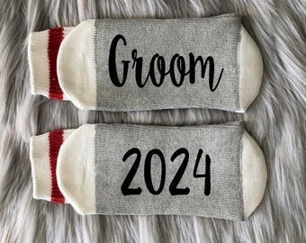 Groom 2024 Socks-Groom Gifts-Engaged Couple Gift-Bride Socks-Bridal Party Gifts-Bridal Shower Gifts-Engagement Gifts-2024 Wedding Gift