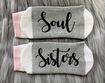 Soul Sisters Socks - Best Friend Gift =Girl Friend Gift-BFF Gifts-Friendship Gift-Birthday Gift-Bridesmaid Gift