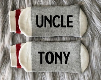 Custom Uncle Socks-Gift for Uncle-Uncle Gift-Best Uncle Ever-Brother Gift-New Uncle-Aunt and Uncle Gift-Uncle Birthday-Word Socks