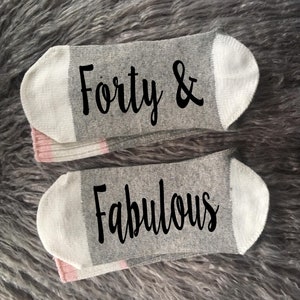 Forty AF Socks-40th Birthday-Socks-40th Birthday Gift-Birthday Gifts for Her-Best Friend Birthday Gift-Birthday Gift Idea-40th Gift Idea image 3