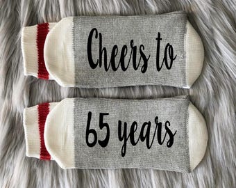 Cheers to 65 Socks-65th Birthday Gift-Vintage 1961-Sixty Five AF-Turning 65-Best Friend Birthday Gift-65th Retirement Gift