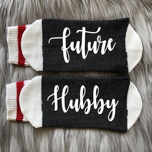 Future Hubby Socks- Future Wifey-Engagement Gift-Bridal Shower Gift-Bride Socks-Groom Socks-Weddings Socks-Just Married-Groom Gifts