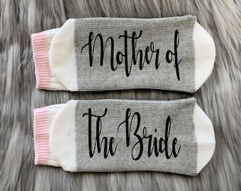 Mother of the Bride Socks-Mom Wedding Gift-Bridal Party Gifts-Gift from Bride-Father of the Bride