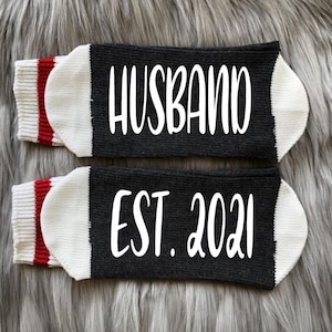 Husband est.-Socks-Husband Socks-Husband Gifts-Gift for Husband-Husband Birthday Gift-Anniversary Gift-Couples Gifts