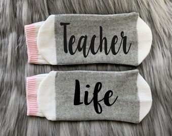 Teacher Life Socks-Teacher Gifts-Teacher Appreciation Gifts-End of Year Gifts-Gifts for Teachers-Teacher Thankyou Gift