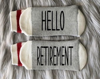Hello Retirement Socks - Retirement Gift - Colleague Retirement Party - Funny Retirement - Retired 2026 - Happy Retirement