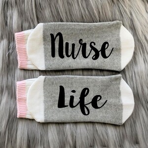 Nurse Life Socks Gifts-Nurse Off Duty-Nurse Socks-Scrub Life-Nurse Appreciation-Gifts for Nurse-Nursing Student-RN-LPN-Nurse Clothing