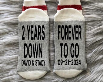 Regalo personalizado para el segundo aniversario - Dos años juntos, toda una vida por delante - Regalos para parejas - Regalo de aniversario de algodón
