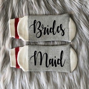 Bridesmaid Socks - Bridesmaid Gift-Bridal Party Socks-Maid of Honor Bridal Gifts-Engagement Party Gifts-Bridal Party Gift-Bride Gifts