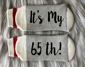 65th Birthday Socks: Vintage 1961, Sixty Five AF Gift