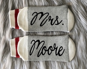 Custom Teacher Name Gifts-Teacher Appreciation-Teacher Socks-Gift for Teachers Christmas