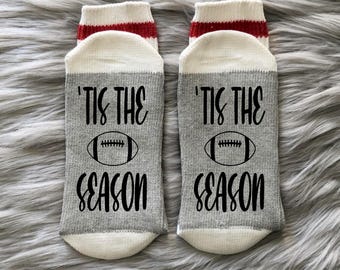 Personalized Football Socks: "'Tis the Season" - Game Day Gift