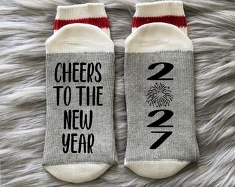 New Years 2027 Socks - Cheers to the New Year - New Year's Eve Gifts - New Years Party - Personalized Matching New Years Gifts