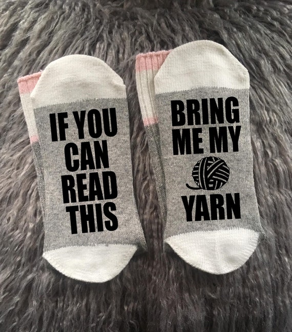 Bring Me My Yarn Socks-Knitting Socks-Yarn Socks-Knitting Gift-Gift for Knitter-Grandma Birthday Gift-Grandma Knitting