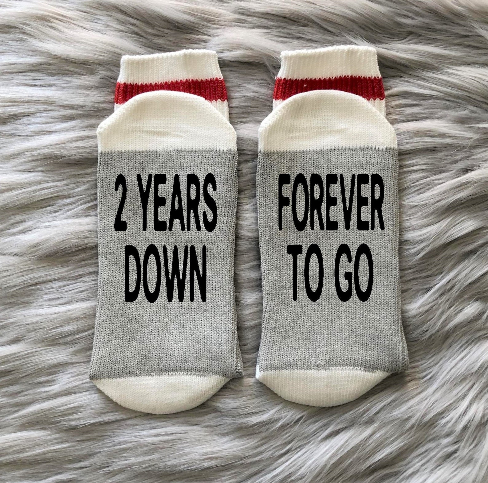Anniversary Socks Anniversary Gifts 2nd Anniversary Etsy